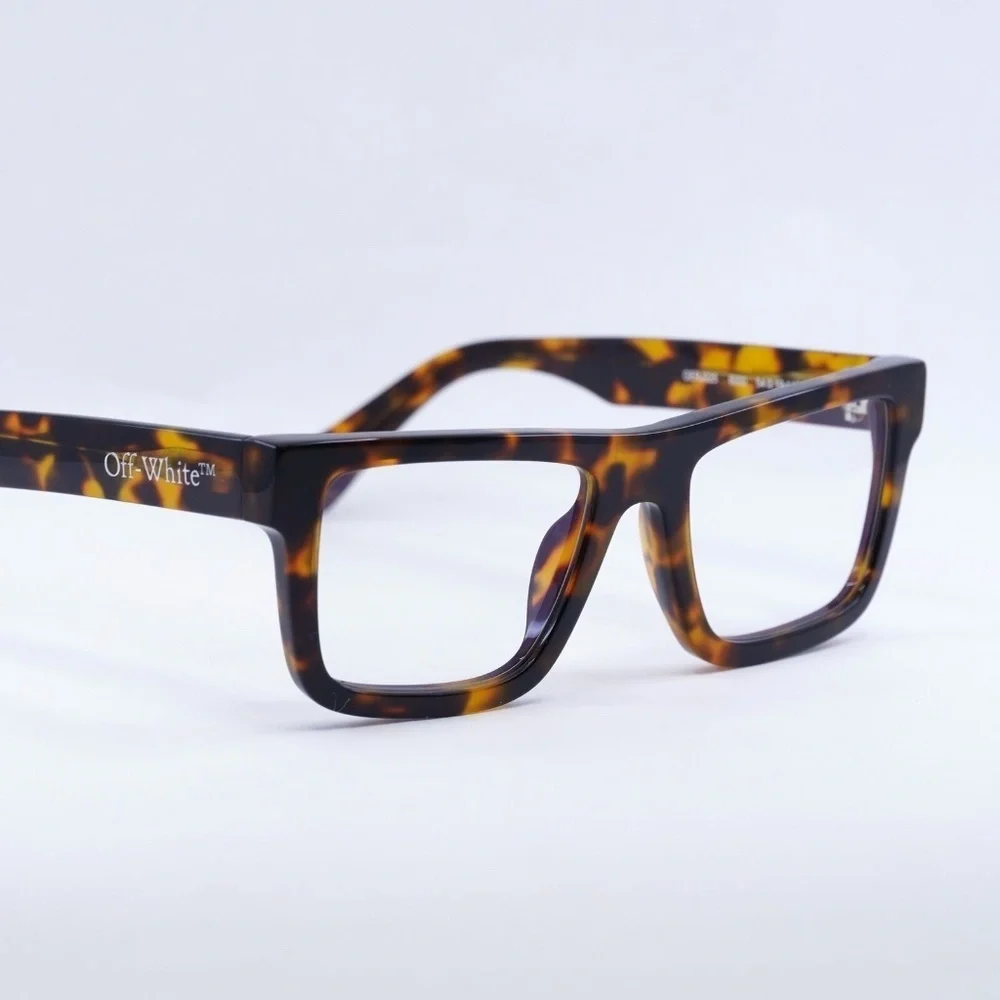 NWT Off-White Style 25 Havana Rectangle 54mm Eyeglasses